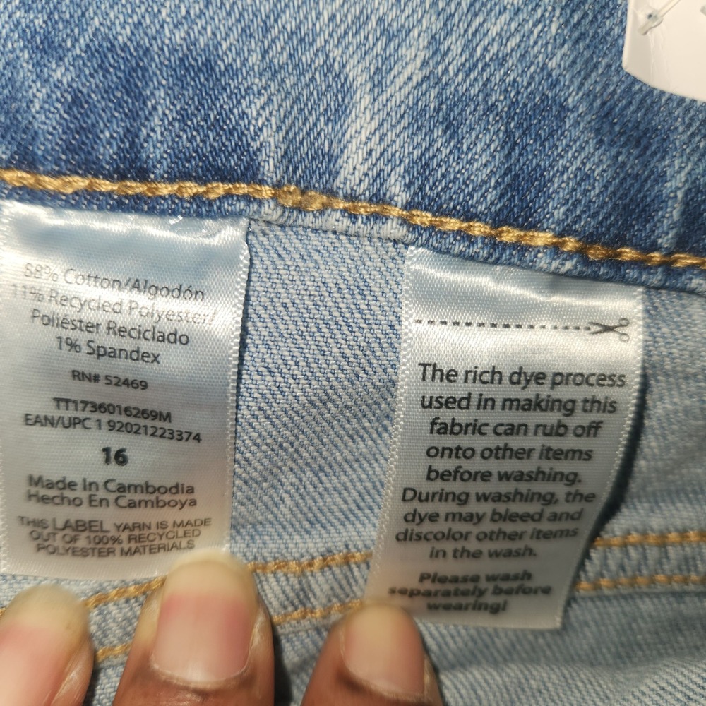 Time and Tru Womens High Rise Wide Leg Utility Jeans Light Wash Blue Denim Y2K - Picture 7 of 15